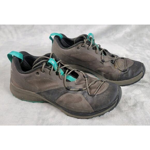 Arc'teryx Norvan GTX Gore-tex Trail Running Shoe black teal Womens 8 Vibram sole - Picture 1 of 11